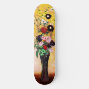 Vase der Blume von Odilon Redon Skateboard