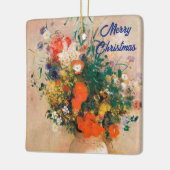 Vase der Blume von Redon Frohe Weihnachten Keramikornament (Links)