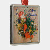Vase der Blume von Redon Frohe Weihnachten Ornament Aus Metall (Rechts)