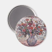 Vase der Blume, Zinnias von Maurice Prendergast Magnet (Vorderseite/Rückseite)