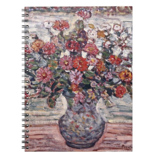 Vase der Blume, Zinnias von Maurice Prendergast Notizblock (Vorderseite)