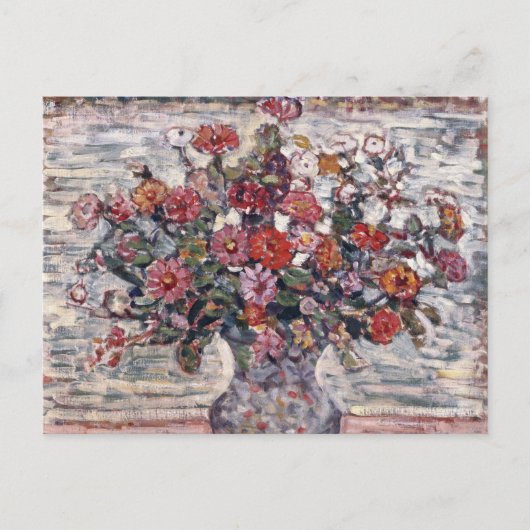Vase der Blume, Zinnias von Maurice Prendergast Postkarte (Vorderseite)