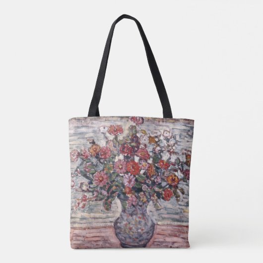 Vase der Blume, Zinnias von Maurice Prendergast Tasche (Rückseite)