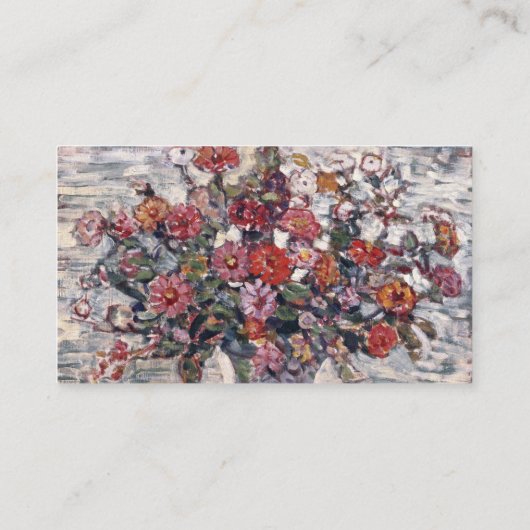 Vase der Blume, Zinnias von Maurice Prendergast Visitenkarte (Rückseite)