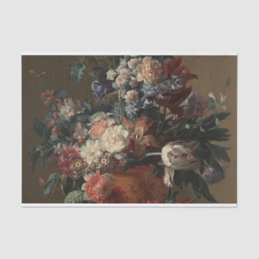 Vase der Blumen-klassischen Malerei Seidenpapier (Vorderseite)