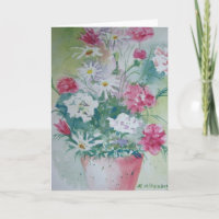 Vase der Gartennelken-Gruß-Karte