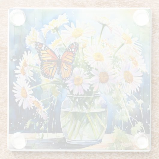 Vase der Hübschen Bläschen Glasuntersetzer (Rückseite)