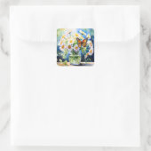 Vase der Hübschen Bläschen Quadratischer Aufkleber (Tasche)