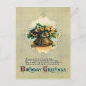 Vase der Pansy-Stiefmütterchen Postkarte (Vorderseite)