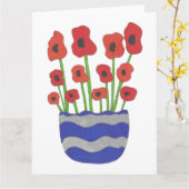 Vase der Poppies Moderne Kunst Karte (Gelbe Blume)