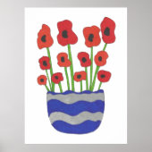 Vase der Poppies Moderne Kunst Poster (Vorne)