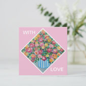 Vase der Rose Karte (Stehend Vorderseite)