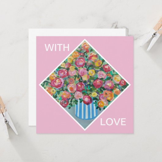 Vase der Rose Karte (Vorderseite/Rückseite Beispiel)