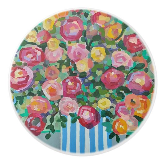 Vase der Rose Keramik Pull Keramikknauf (Vorderseite)