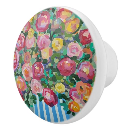 Vase der Rose Keramik Pull Keramikknauf (Rechts)