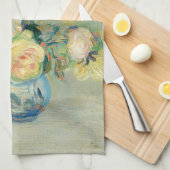 Vase der Rose und Dahlien | Renoir Geschirrtuch (Viertel Falte)