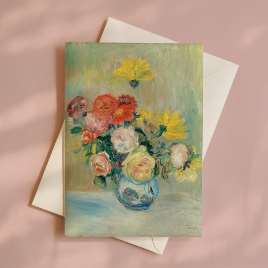 Vase der Rose und Dahlien | Renoir Karte