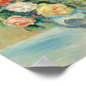 Vase der Rose und Dahlien | Renoir Poster (Ecke)