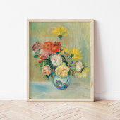 Vase der Rose und Dahlien | Renoir Poster