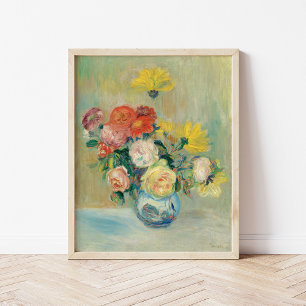 Vase der Rose und Dahlien   Renoir Poster