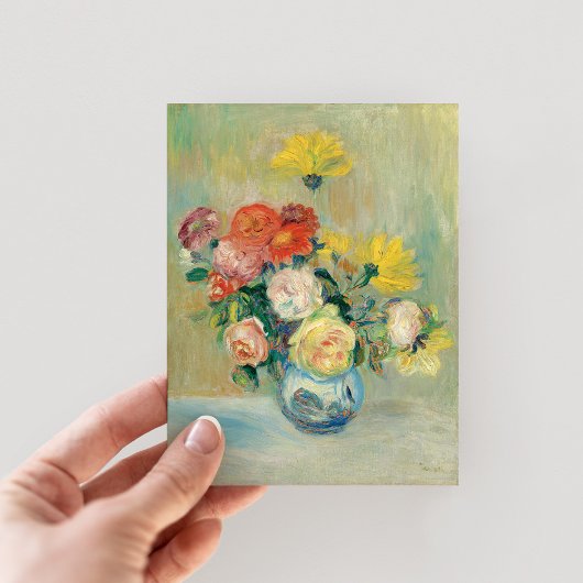 Vase der Rose und Dahlien | Renoir Postkarte