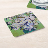 Vase der Rose, Vincent van Gogh Rechteckiger Pappuntersetzer (angewinkelt)