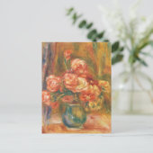 Vase der Rose von Auguste Renoir Art Postkarte (Stehend Vorderseite)
