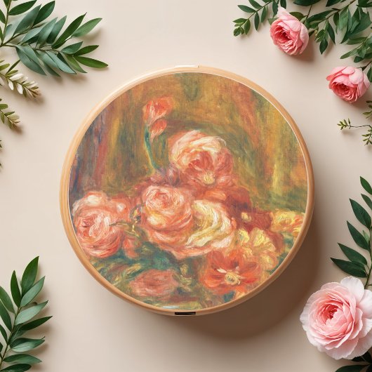 Vase der Rose von Auguste Renoir Art Runder Aufkleber