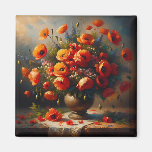 Vase der roten Poppies Magnet