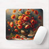 Vase der roten Poppies Mousepad (Mit Mouse)
