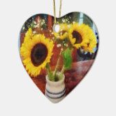Vase der Sonnenblumen Keramikornament (Links)