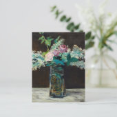 Vase der weißen Lilacs und Rose | Édouard Manet Postkarte (Stehend Vorderseite)