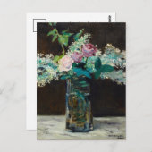 Vase der weißen Lilacs und Rose | Édouard Manet Postkarte (Vorne/Hinten)