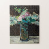 Vase der weißen Lilacs und Rose | Édouard Manet Puzzle (Vertikal)