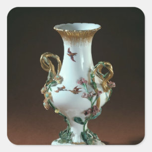 Vase Duplessis' mit goldener Dekoration Quadratischer Aufkleber