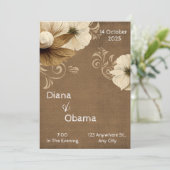 Vase in Braun und Beige Einladung (Stehend Vorderseite)