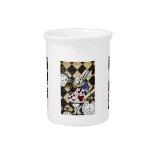 Vase/Krug - weißes Kaninchen, Alice im Wunderland Getränke Pitcher