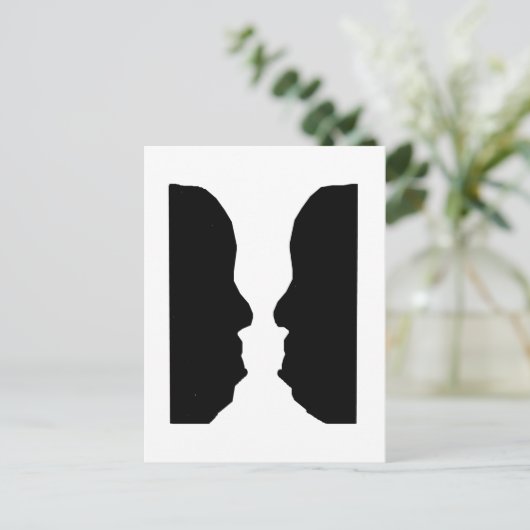 Vase Man Optical Illusion Postkarte (Stehend Vorderseite)