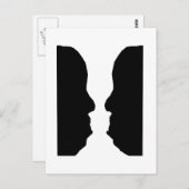 Vase Man Optical Illusion Postkarte (Vorne/Hinten)