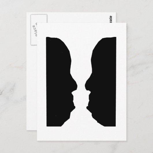 Vase Man Optical Illusion Postkarte (Vorne/Hinten)