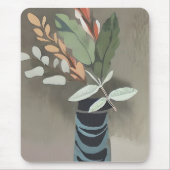Vase minimalistischer Blätter Mousepad (Vorne)