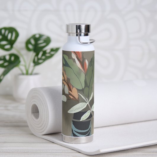 Vase minimalistischer Blätter Trinkflasche (Yoga)