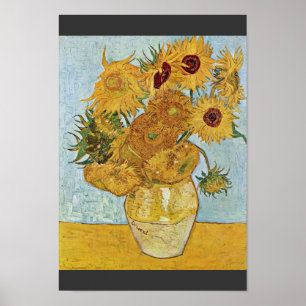 Vase mit 12 Sonnenblumen durch Vincent van Gogh Poster