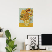 Vase mit 12 Sonnenblumen - Vincent Van Gogh (1888) Poster (Heimbüro)