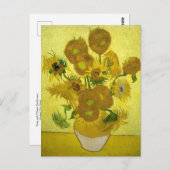 Vase mit 15 Sonnenblumen von Van Gogh Postcard Postkarte (Vorne/Hinten)