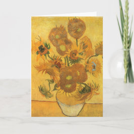 Vase mit 15 Sonnenblumen von Vincent van Gogh Feiertagskarte