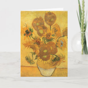 Vase mit 15 Sonnenblumen von Vincent van Gogh Feiertagskarte