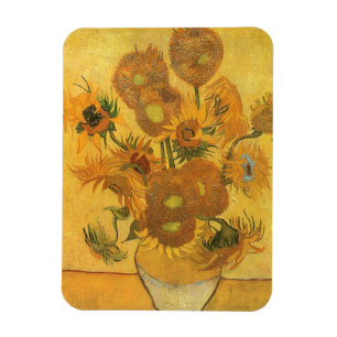Vase mit 15 Sonnenblumen von Vincent van Gogh Magnet
