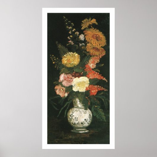 Vase mit Aster und Silva von Vincent van Gogh Poster (Vorne)