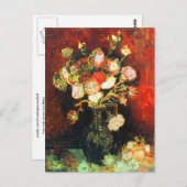 Vase mit Asters & Phlox Van Gogh Fine Art Postkarte (Vorne/Hinten)